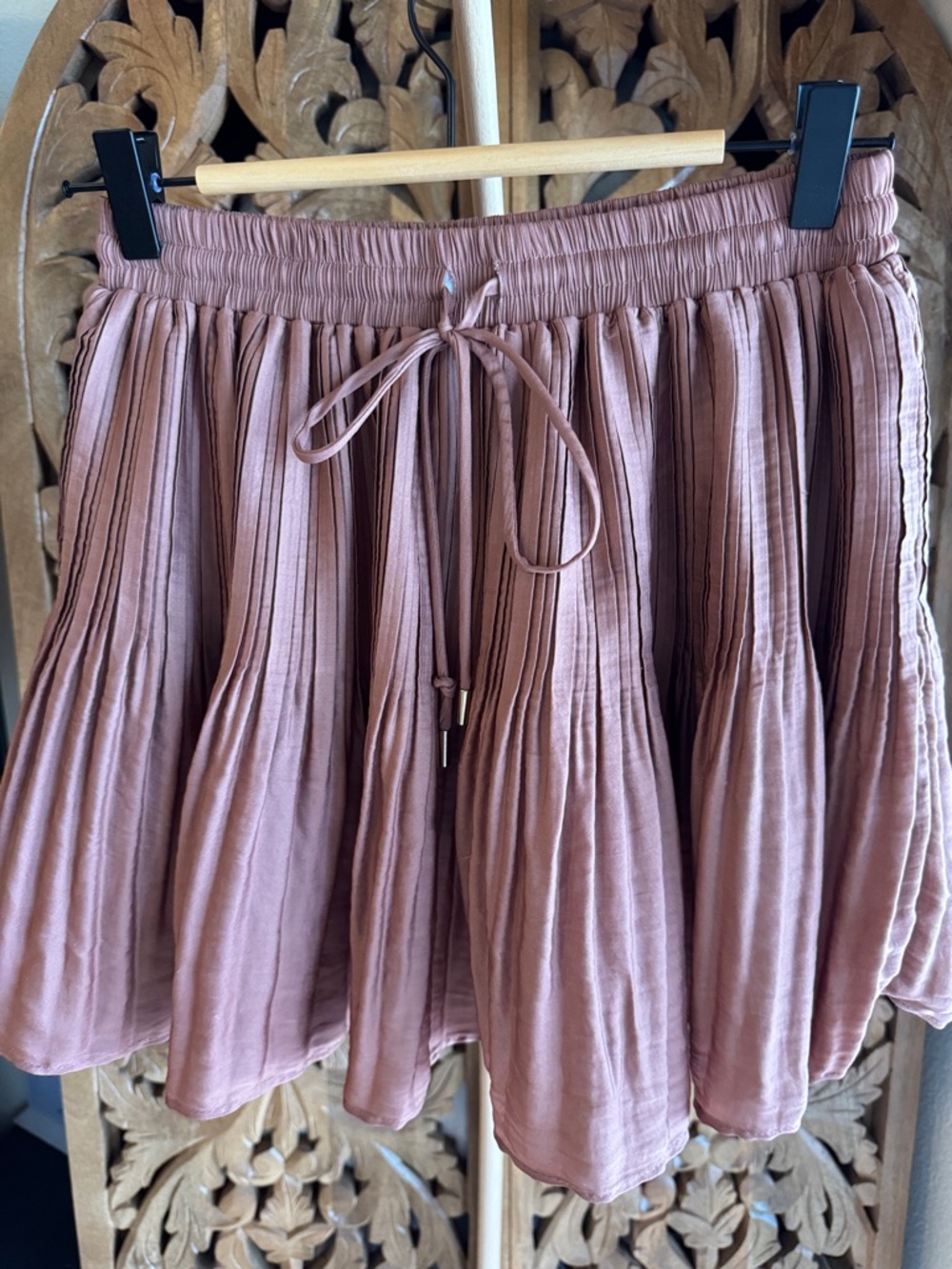 Mustard Seed Blush Mauve Pleated Tiered Skirt